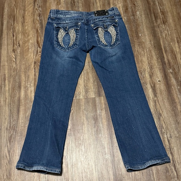 Miss Me Bootcut Jeans Women's 32 Y2K Designer Mid Rise Cropped Denim - Picture 6 of 6